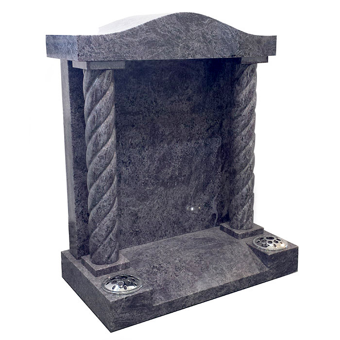 Candy twist temple memorial in bahama blue granite